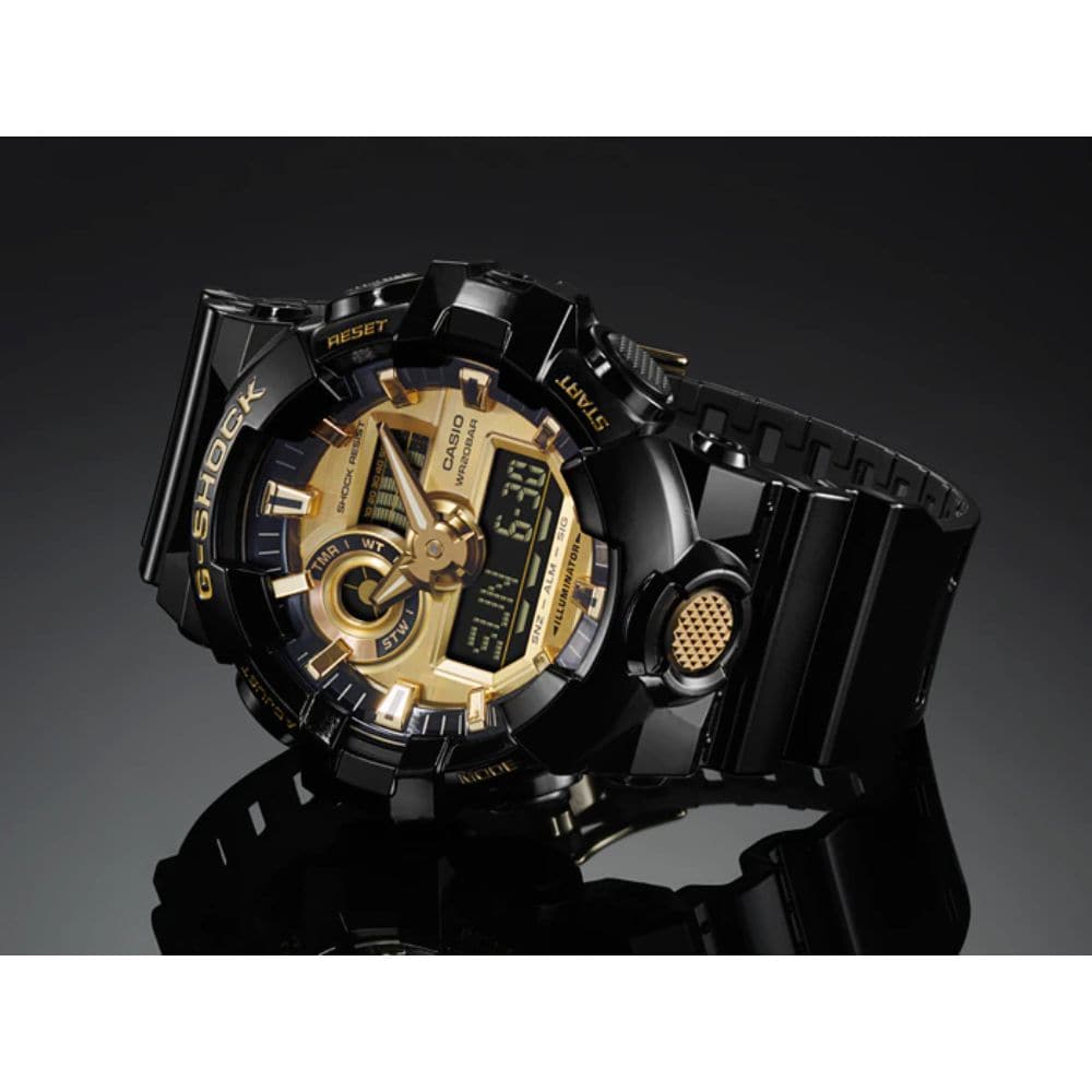 CASIO G-SHOCK GA-710GB-1ADR DIGITAL QUARTZ BLACK RESIN MEN'S WATCH - H2 Hub Watches