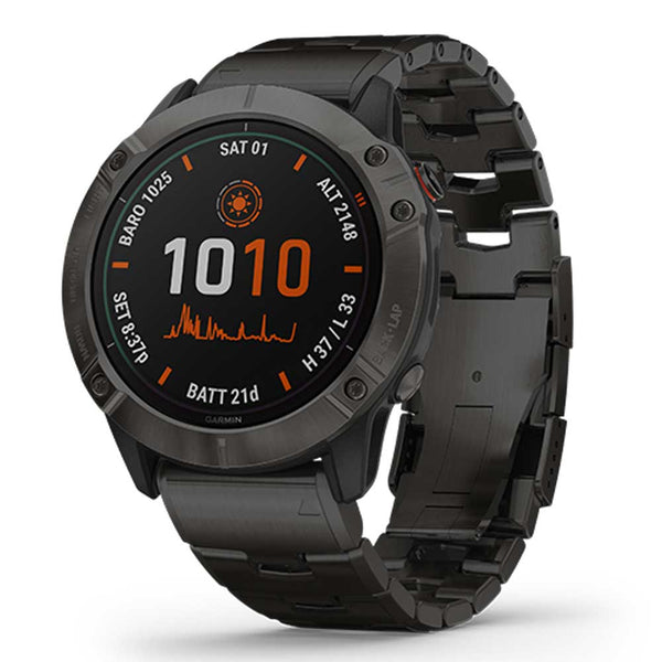 GARMIN FENIX 6X PRO SOLAR TITANIUM GM-010-02157-5F SMARTWATCH - H2 Hub Watches