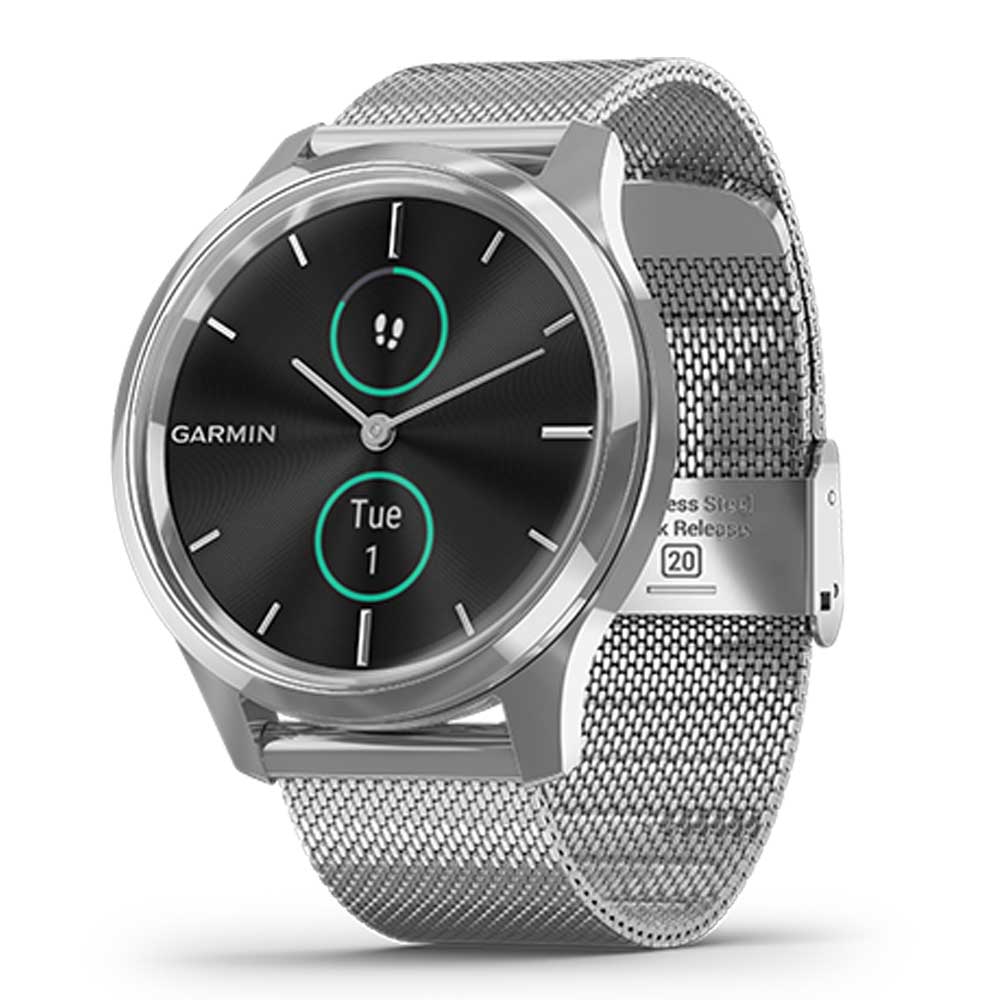 GARMIN VIVOMOVE LUXE SILVER GM-010-02241-83 HYBRID SMARTWATCH - H2 Hub Watches