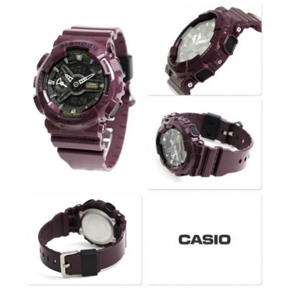 CASIO G-SHOCK GMA-S110MC-6ADR DIGITAL QUARTZ BURGUNDY RESIN WOMEN'S WATCH - H2 Hub Watches