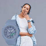 Casio G-Shock Digital-Analogue Resin Strap Women Watch GMA-S2100BA-2A2DR-P
