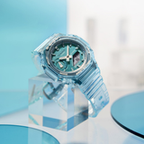 Casio G-Shock Transparent Resin Strap Unisex Watch GMA-S2100SK-2ADR-P