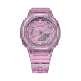 Casio G-Shock Pink Transparent Resin Strap Unisex Watch GMA-S2100SK-4ADR-P