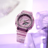 Casio G-Shock Pink Transparent Resin Strap Unisex Watch GMA-S2100SK-4ADR-P