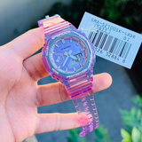 Casio G-Shock Pink Transparent Resin Strap Unisex Watch GMA-S2100SK-4ADR-P