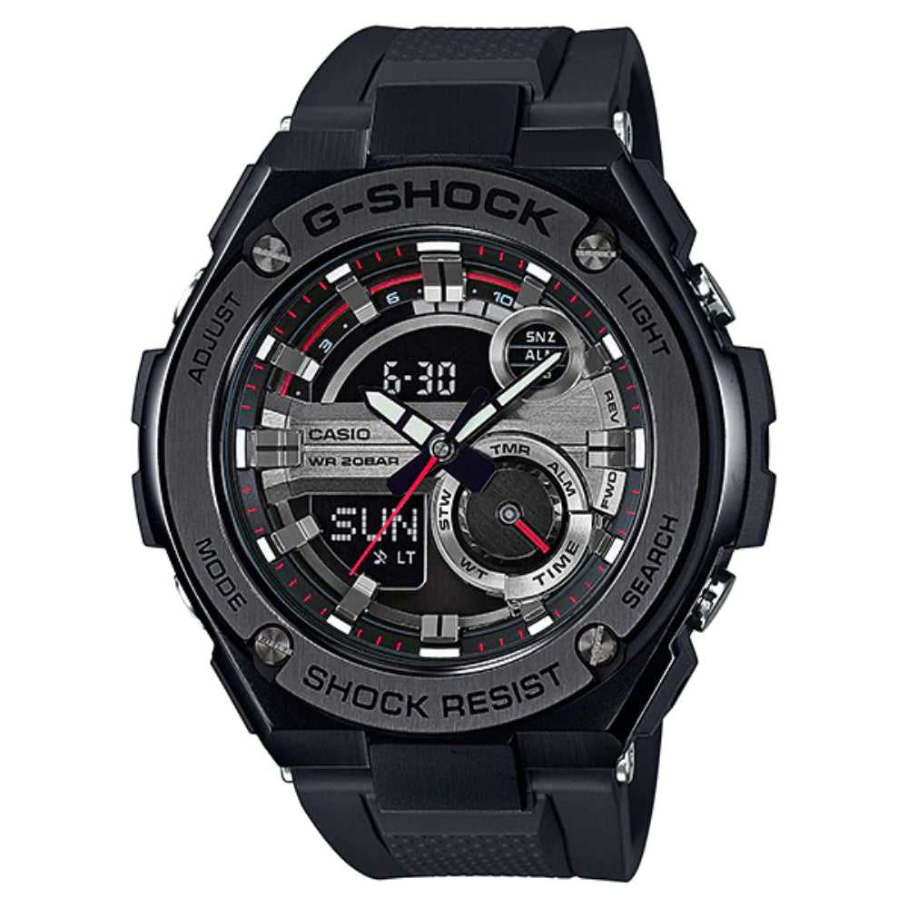 CASIO G-SHOCK GST-210B-1ADR G-STEEL DIGITAL QUARTZ BLACK STAINLESS STEEL RESIN STRAP MEN'S WATCH - H2 Hub Watches