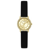 GUESS GOLD TONE CASE & BLACK SILICONE STRAP WOMEN'S WATCH GW0469L3