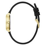 GUESS GOLD TONE CASE & BLACK SILICONE STRAP WOMEN'S WATCH GW0469L3