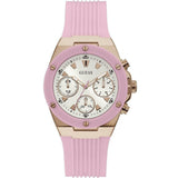 GUESS ROSE GOLD TONE CASE PINK SILICONE GW0030L4 WOMEN'S WATCH