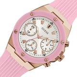 GUESS ROSE GOLD TONE CASE PINK SILICONE GW0030L4 WOMEN'S WATCH