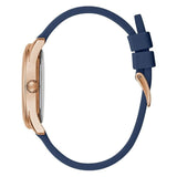 GUESS GW0107L4 ROSE GOLD TONE CASE BLUE SILICONE WOMEN'S WATCH
