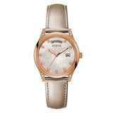 GUESS GW0117L1 ROSE GOLD TONE CASE GENUINE LEATHER WOMEN'S WATCH