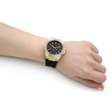 GUESS GW0118L1 GOLD TONE CASE BLACK SILICONE WOMEN'S WATCH