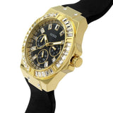 GUESS GW0118L1 GOLD TONE CASE BLACK SILICONE WOMEN'S WATCH