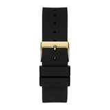 GUESS GW0118L1 GOLD TONE CASE BLACK SILICONE WOMEN'S WATCH