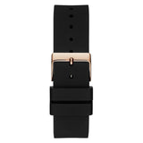 GUESS GW0118L2 ROSE GOLD TONE CASE BLACK SILICONE WOMEN'S WATCH