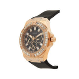 GUESS GW0118L2 ROSE GOLD TONE CASE BLACK SILICONE WOMEN'S WATCH