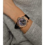 GUESS GW0118L2 ROSE GOLD TONE CASE BLACK SILICONE WOMEN'S WATCH