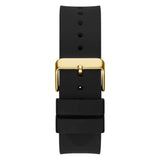 GUESS GW0208G2 GOLD TONE CASE BLACK SILICONE WOMEN'S WATCH