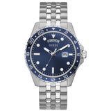 GUESS GW0220G1 SILVER TONE STAINLESS STEEL MEN'S WATCH