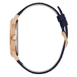 GUESS GW0250G3 ROSE GOLD TONE CASE BLUE GENUINE LEATHER MEN'S WATCH