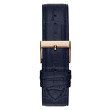 GUESS GW0250G3 ROSE GOLD TONE CASE BLUE GENUINE LEATHER MEN'S WATCH