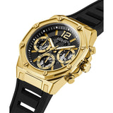 GUESS GW0256L1 GOLD TONE CASE BLACK SILICONE WOMEN'S WATCH