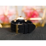 GUESS GW0256L1 GOLD TONE CASE BLACK SILICONE WOMEN'S WATCH
