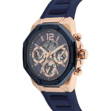GUESS GW0256L2 ROSE GOLD TONE CASE BLUE SILICONE WOMEN'S WATCH