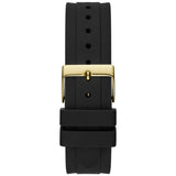 GUESS GW0257L1 GOLD TONE CASE BLACK SILICONE WOMEN'S WATCH