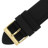 GUESS GW0257L1 GOLD TONE CASE BLACK SILICONE WOMEN'S WATCH