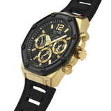 GUESS GW0263G1 GOLD TONE CASE BLACK SILICONE MEN'S WATCH