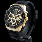 GUESS GW0263G1 GOLD TONE CASE BLACK SILICONE MEN'S WATCH