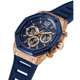 GUESS GW0263G2 ROSE GOLD TONE CASE BLUE SILICONE MEN'S WATCH