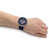 GUESS GW0263G2 ROSE GOLD TONE CASE BLUE SILICONE MEN'S WATCH