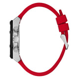 GUESS GW0263G3 SILVER TONE CASE RED SILICONE MEN'S WATCH