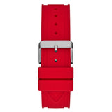 GUESS GW0263G3 SILVER TONE CASE RED SILICONE MEN'S WATCH
