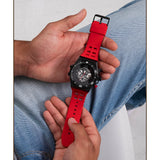 GUESS GW0325G3 RED SILICONE STRAP MEN'S WATCH