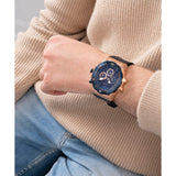 GUESS GW0326G1 BLUE LEATHER MEN'S WATCH