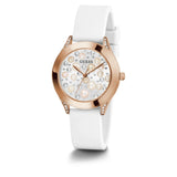 Guess Rose Gold Case And White Silicone Strap Women Watch GW0381L3