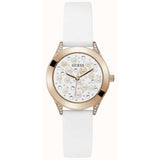 Guess Rose Gold Case And White Silicone Strap Women Watch GW0381L3