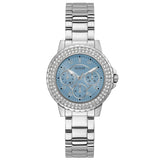 Guess Chronograph Blue Dial Silver Stainless Steel Women Watch GW0410L1
