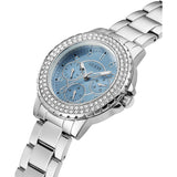 Guess Chronograph Blue Dial Silver Stainless Steel Women Watch GW0410L1