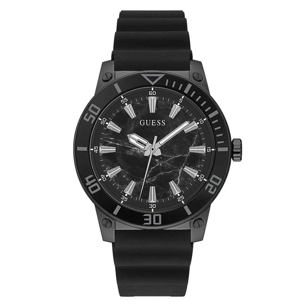 Guess Analog Black Dial And Rubber Strap Men Watch GW0420G3
