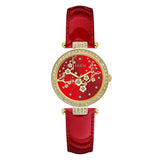 Guess Analog Red Dial And Leather Strap Women Watch GW0435L1