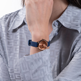 Guess Rose Gold Dial With Blue Strap Women Watch GW0453L1