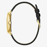 Guess Gold Tone Case Black Genuine Leather Women Watch GW0478L2