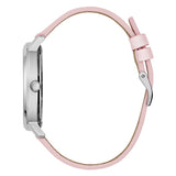 Guess Dahlia Silver Dial Pink Genuine Leather Strap Women Watch GW0529L1