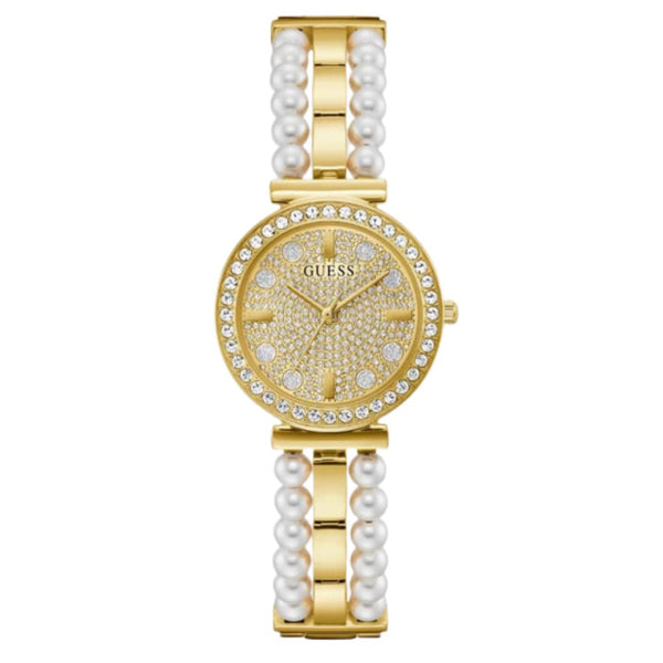 Guess Analog Gold Dial And Stainless Steel Strap Women Watch GW0531L2