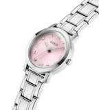 Guess Analog Pink Dial Silver Stainless Steel Strap Women Watch GW0532L1